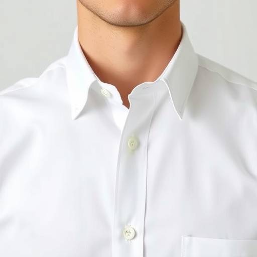 Camisa branca de algodão egípcio, corte slim fit, gola italiana.